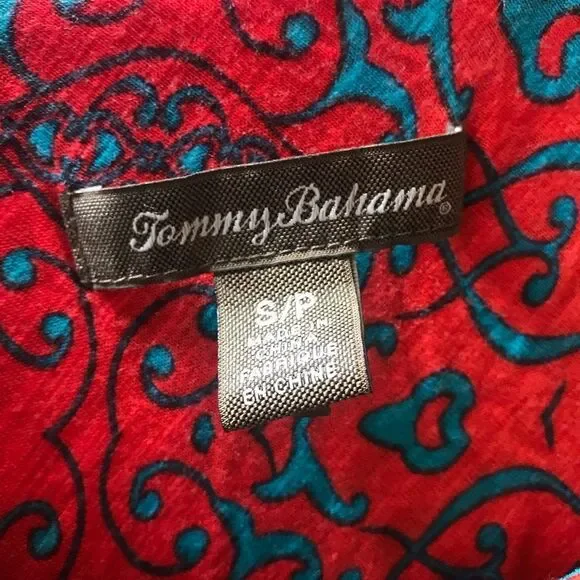 Tommy Bahama Orange Printed Maxi Dress w/ Pinholes Size S - Picture 9 of 14